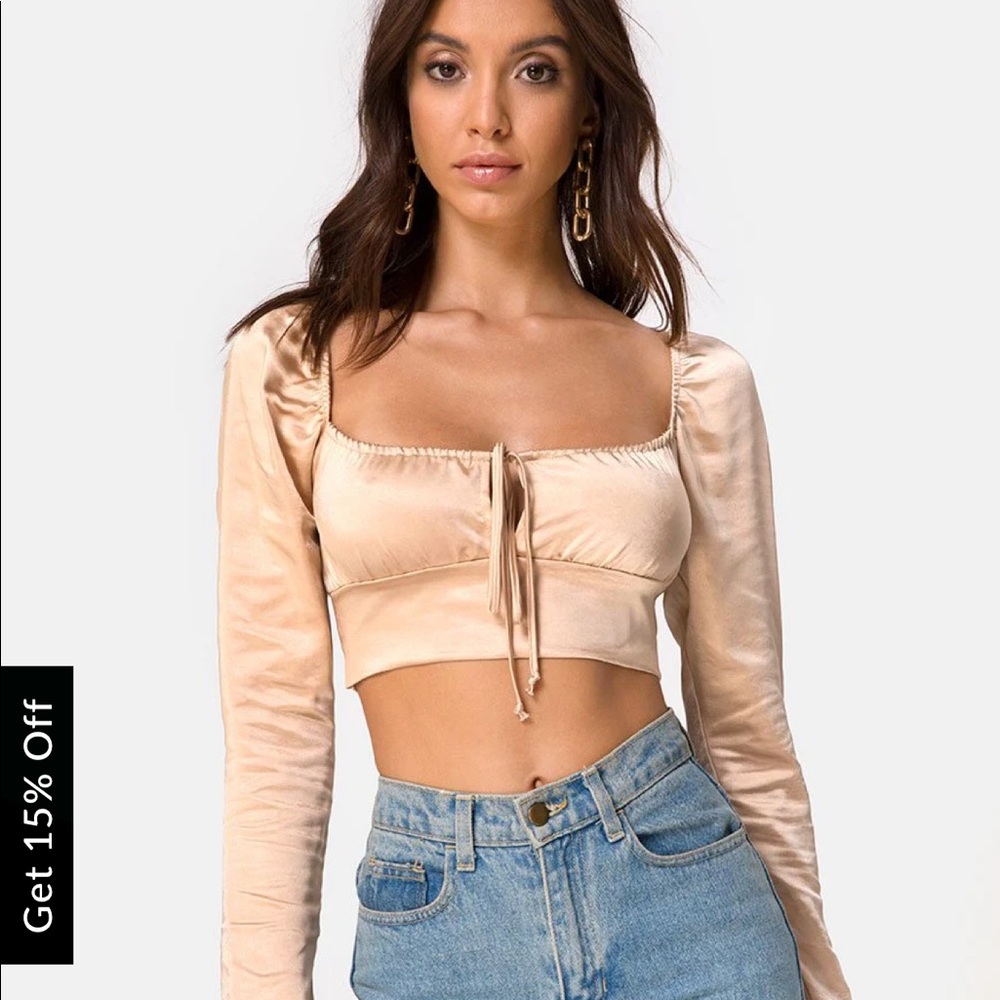 Motel Rocks ~ Satin Shirt Champagme Gold🥂